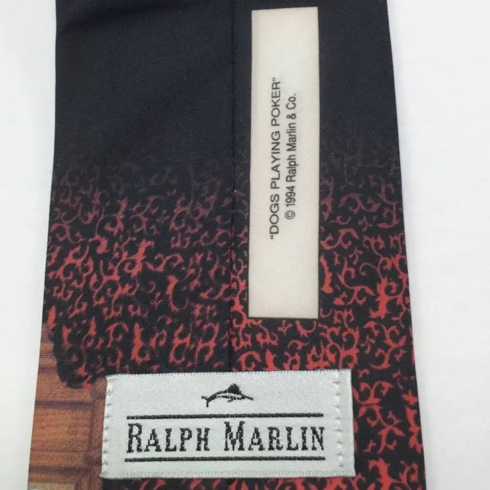 Ralph Marlin Dogs Playing Poker Vintage Collectors NeckTie